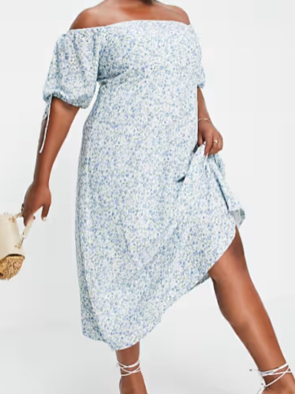 Asos Ever New Curve Farrah Off The Shoulder Midi Dress Size 18 NWT
